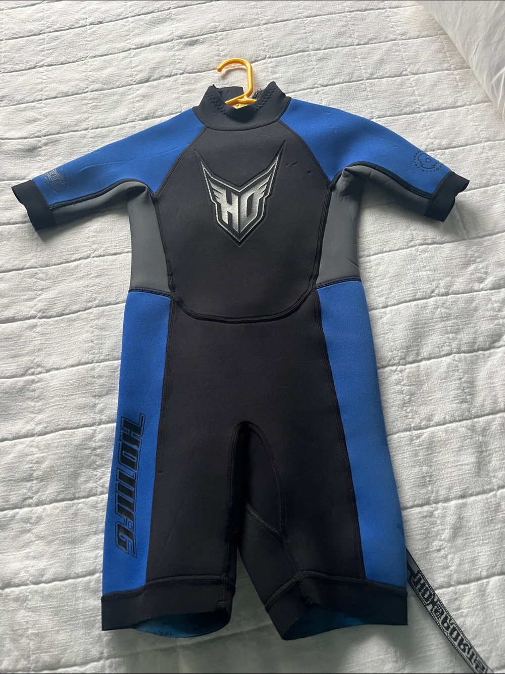 HO Sports Kids Short-Sleeve Swim One-Piece - Blue and Black